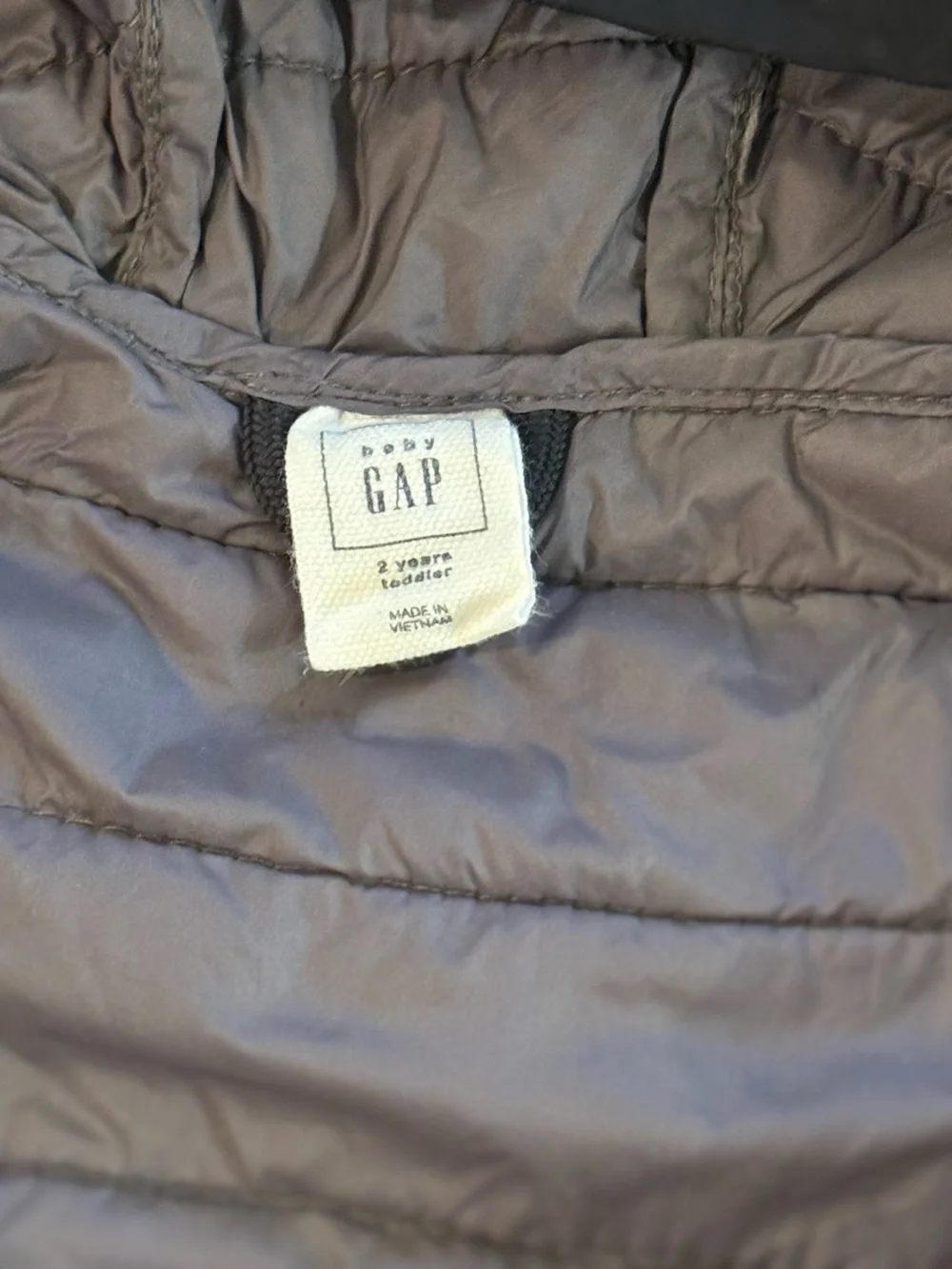 GAP Kids 2T Primaloft Hooded Puffer Jacket Gray Lightweight Winter Coat Toddler